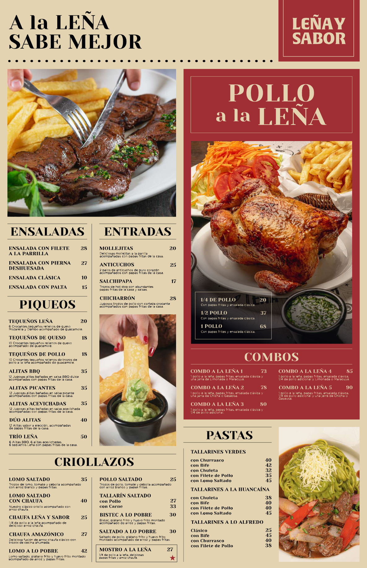 Carta Leña y Sabor Página 1